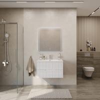 Тумба с раковиной подвесная CEZARES DUET-N 80 Ясень белый Софт, раковина белая CZR-8095-80 Тумба с раковиной подвесная CEZARES DUET-N 80 Ясень белый Софт, раковина белая CZR-8095-80