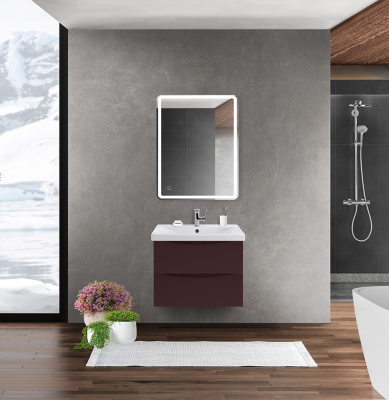 Тумба с раковиной подвесная BelBagno MARINO-CER 60 Bordo Lucido, раковина белая