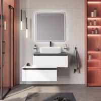 Тумба со столешницей подвесная и нижней тумбой CEZARES SLIDER 80 Bianco Opaco, столешница SLD-80/48-MNO