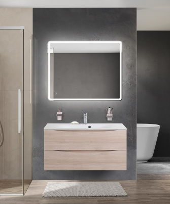 Тумба с раковиной подвесная BelBagno MARINO 100 Rovere Grigio, раковина белая BB1000/450-LV-MR-FT Тумба с раковиной подвесная BelBagno MARINO 100 Rovere Grigio, раковина белая BB1000/450-LV-MR-FT