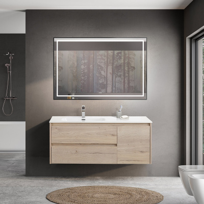 Тумба с раковиной подвесная с двумя ящиками и одной дверцей BelBagno KRAFT 120 Rovere Galifax Bianco левая, раковина белая Тумба с раковиной подвесная с двумя ящиками и одной дверцей BelBagno KRAFT 120 Rovere Galifax Bianco левая, раковина белая
