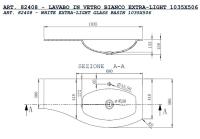 Стеклянная раковина правосторонняя CEZARES 82428 Черный матовый