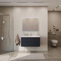 Тумба с раковиной подвесная CEZARES DUET-N 100 Grafito, раковина белая CZR-8095-100