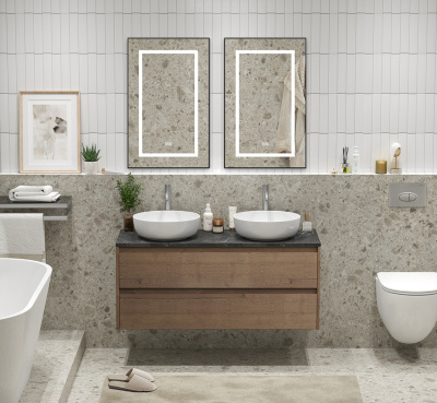 Тумба со столешницей подвесная BelBagno KRAFT 120 Rovere Tabacco