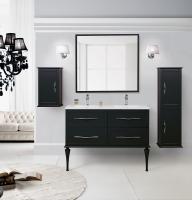 Тумба с раковиной подвесная на две чаши CEZARES TIFFANY 120 Nero Grafite, раковина белая