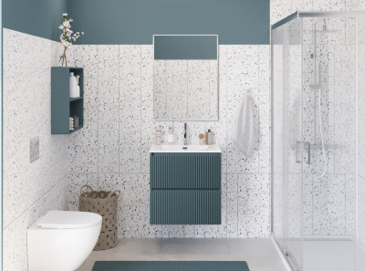 Тумба с раковиной подвесная BelBagno UNO-MINI 70 Голубой Матовый, раковина белая BB-8099-3-70 Тумба с раковиной подвесная BelBagno UNO-MINI 70 Голубой Матовый, раковина белая BB-8099-3-70