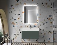 Тумба с раковиной подвесная выдвижными ящиком и внутренним ящиком CEZARES PREMIUM 90 Verde opaco, раковина белая