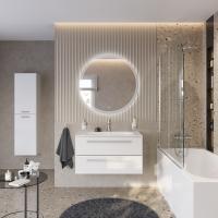 Тумба с раковиной подвесная CEZARES ECO 90 Bianco Opaco, раковина белая CZR-900/480-LV-MR-ECO-F