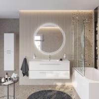 Тумба с раковиной подвесная CEZARES ECO-CER-N 120 Bianco Opaco, раковина белая CZR-8095-120