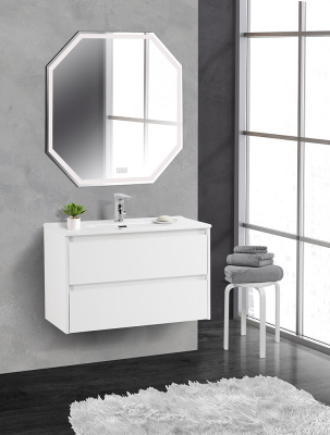 Тумба с раковиной подвесная BelBagno KRAFT 39 80 Bianco Opaco, раковина белая