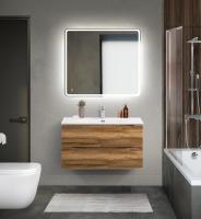Тумба с раковиной подвесная BelBagno MARINO-CER-MINI 90 Rovere Rustico, раковина белая
