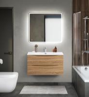 Тумба с раковиной подвесная BelBagno MARINO-CER-MINI 90 Rovere Bianco, раковина белая