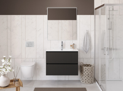 Тумба с раковиной подвесная BelBagno UNO 90 Темно-Серый Матовый, раковина белая BB-8099-90 Тумба с раковиной подвесная BelBagno UNO 90 Темно-Серый Матовый, раковина белая BB-8099-90