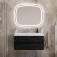 Тумба с раковиной подвесная CEZARES MOLVENO 46 100 Antracite, раковина белая CZR-8070-100 Тумба с раковиной подвесная CEZARES MOLVENO 46 100 Antracite, раковина белая CZR-8070-100