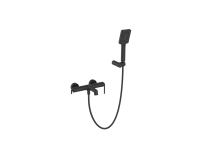 Смеситель для ванны и душа в комплекте с ручным душем, шлангом и держателем BelBagno ACQUA-VASM/DFS-NERO