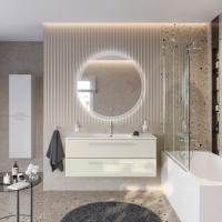 Тумба с раковиной подвесная CEZARES ECO-CER-N 120 Альпака Брашированная, раковина белая CZR-8095-120