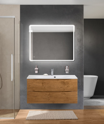Тумба с раковиной подвесная BelBagno MARINO 100 Rovere Nature, раковина белая BB1000/450-LV-MR-FT Тумба с раковиной подвесная BelBagno MARINO 100 Rovere Nature, раковина белая BB1000/450-LV-MR-FT