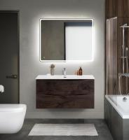 Тумба с раковиной подвесная BelBagno MARINO-CER-MINI 100 Rovere Nature Grigio, раковина белая