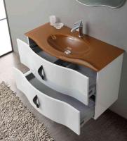 PETALO База под стеклянную раковину подвесная с двумя выкатными ящиками, Bianco Lucido, 960x470x600, PETALO-1000-2C-SO-BL-P