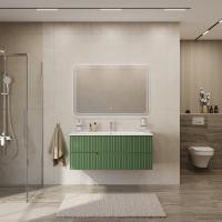 Тумба с раковиной подвесная CEZARES DUET-N 120 Фисташковый Софт, раковина белая CZR-8073-120 Тумба с раковиной подвесная CEZARES DUET-N 120 Фисташковый Софт, раковина белая CZR-8073-120