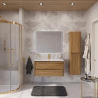 Тумба с раковиной подвесная CEZARES RELAX 100 Дуб карамельный, раковина белая Тумба с раковиной подвесная CEZARES RELAX 100 Дуб карамельный, раковина белая