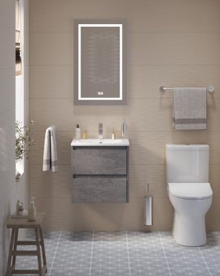 Тумба с раковиной подвесная BelBagno KRAFT 39 50 Cemento Grigio, раковина белая BB-8099-3-50 Тумба с раковиной подвесная BelBagno KRAFT 39 50 Cemento Grigio, раковина белая BB-8099-3-50