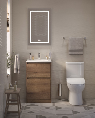 Тумба с раковиной напольная BelBagno KRAFT 39 50 Rovere Tabacco, раковина белая BB-8099-3-50