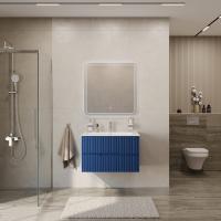 Тумба с раковиной подвесная CEZARES DUET-N 80 Sapfiro, раковина белая CZR-8073-80