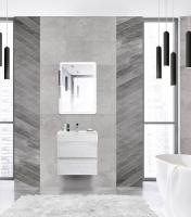 Тумба с раковиной подвесная CEZARES MOLVENO 46 60 Legno Bianco, раковина белая Тумба с раковиной подвесная CEZARES MOLVENO 46 60 Legno Bianco, раковина белая