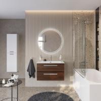 Тумба с раковиной подвесная CEZARES ECO-CER-N 80 Орех шоколад Софт, раковина белая CZR-8073-80 Тумба с раковиной подвесная CEZARES ECO-CER-N 80 Орех шоколад Софт, раковина белая CZR-8073-80