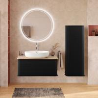 Тумба со столешницей подвесная CEZARES IDRA 98 Nero opaco, столешница 55836 Rovere Tabacco Тумба со столешницей подвесная CEZARES IDRA 98 Nero opaco, столешница 55836 Rovere Tabacco