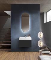 Тумба с раковиной подвесная выдвижными ящиком и внутренним ящиком CEZARES PREMIUM 70 Nero opaco, раковина белая