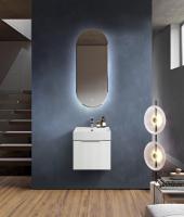 Тумба с раковиной подвесная выдвижными ящиком и внутренним ящиком CEZARES PREMIUM 50 Plisse Bianco opaco, раковина белая