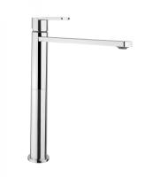 GLAM-LC-01-W0 Смеситель для накладной раковины однорычажный без донного клапана, высота 312 мм, исполнение хром