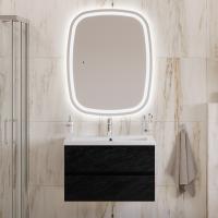 Тумба с раковиной подвесная CEZARES MOLVENO 46 80 Nero, раковина белая CZR-8070-80 Тумба с раковиной подвесная CEZARES MOLVENO 46 80 Nero, раковина белая CZR-8070-80