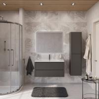 Тумба с раковиной подвесная CEZARES RELAX 100 Оружейная сталь, раковина белая Тумба с раковиной подвесная CEZARES RELAX 100 Оружейная сталь, раковина белая