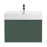 Тумба подвесная под раковину с выдвижным ящиком и внутренним ящиком CEZARES PREMIUM 55400 Verde opaco