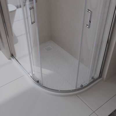 Душевой поддон из искусственного мрамора в комплекте с сифоном BelBagno UNO TRAY-MR-UNO-RH-120/90-550-35-W-L-BO