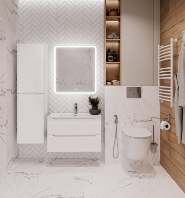 Тумба с раковиной подвесная BelBagno ETNA 70 Bianco Lucido, раковина белая