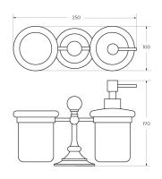 Стакан и диспенсер настольные CEZARES OLIMP-TDT-02-M