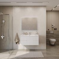 Тумба с раковиной подвесная CEZARES DUET-N 100 Bianco Opaco, раковина белая CZR-8095-100