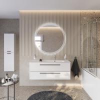 Тумба с раковиной подвесная с двумя ящиками, правосторонняя CEZARES ECO-CER-N 120 Bianco Lucido, раковина белая CZR-8095-120-R Тумба с раковиной подвесная с двумя ящиками, правосторонняя CEZARES ECO-CER-N 120 Bianco Lucido, раковина белая CZR-8095-120-R