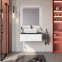 Тумба со столешницей подвесная CEZARES SLIDER 80 Bianco Opaco, столешница SLD-80/48-MNO