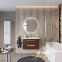 Тумба с раковиной подвесная CEZARES ECO-CER-N 80 Орех шоколад Софт, раковина белая CZR-8095-80 Тумба с раковиной подвесная CEZARES ECO-CER-N 80 Орех шоколад Софт, раковина белая CZR-8095-80