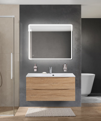 Тумба с раковиной подвесная BelBagno MARINO 100 Rovere Bianco, раковина белая BB1000/450-LV-MR-FT Тумба с раковиной подвесная BelBagno MARINO 100 Rovere Bianco, раковина белая BB1000/450-LV-MR-FT