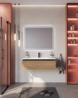 Тумба с раковиной подвесная CEZARES SLIDER 100 Дуб Тангент, раковина белая