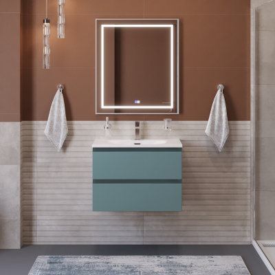 Тумба с раковиной подвесная BelBagno KRAFT 39 70 Голубой Матовый, раковина BB-8099-3-70