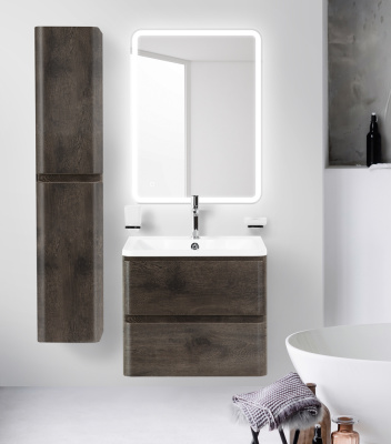 Тумба с раковиной подвесная BelBagno ALBANO 70 Rovere Nature Grigio, раковина белая Тумба с раковиной подвесная BelBagno ALBANO 70 Rovere Nature Grigio, раковина белая