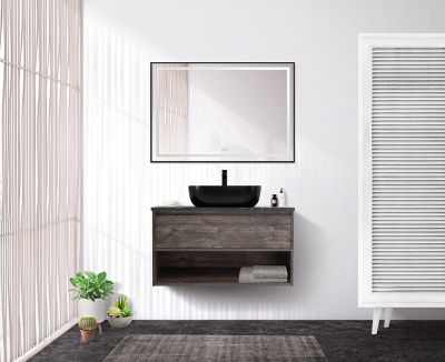 Тумба со столешницей, одним ящиком и одной открытой полкой подвесная BelBagno KRAFT 80 Pino Pasadena