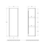 Колонна подвесная с одной распашной дверцей, реверсивная CEZARES 55300 Verde opaco
